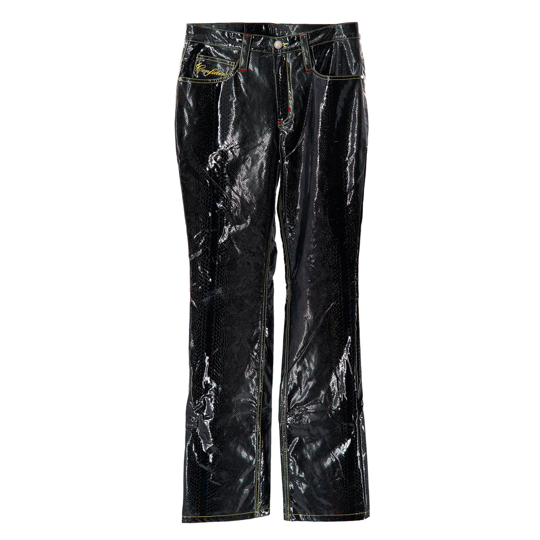 Solid Boss Leather Pants (Black Croc)